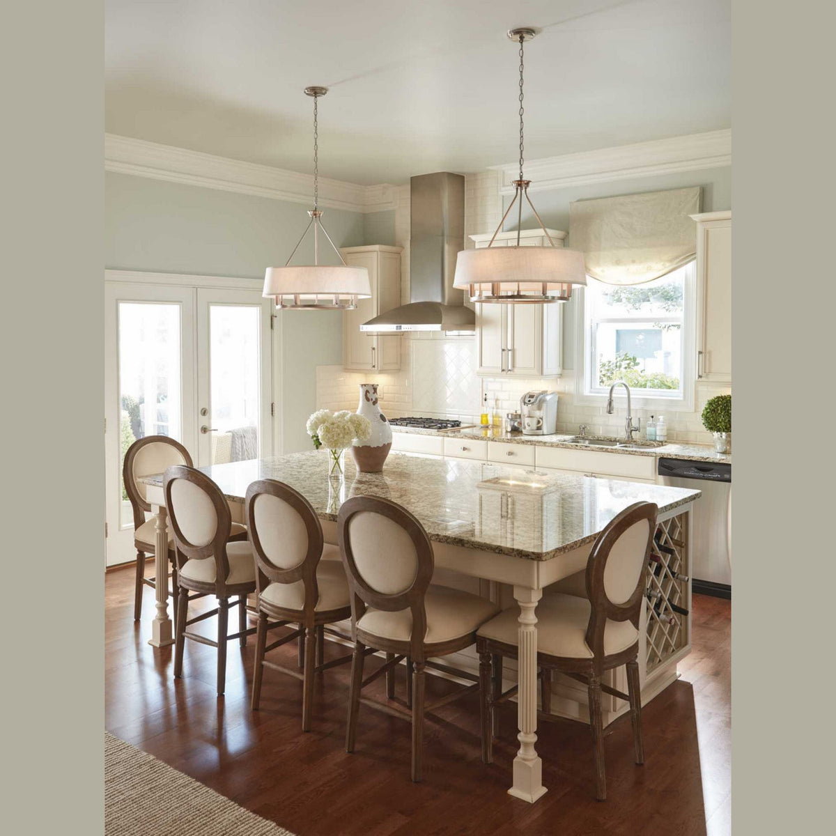 Progress Lighting - P4618-09 - Six Light Chandelier - Cherish - Brushed Nickel