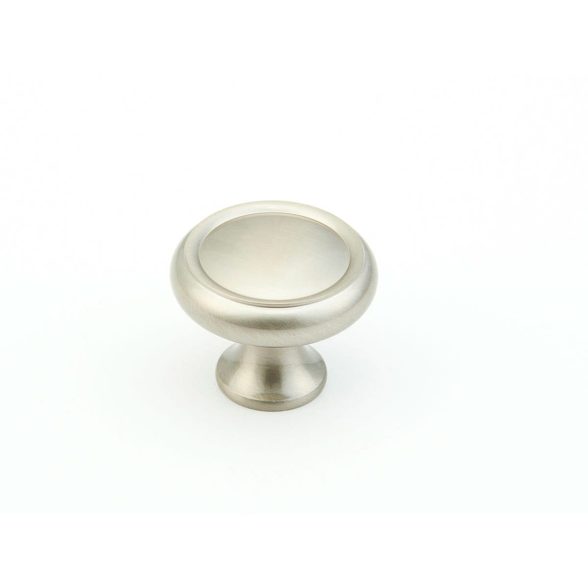 Schaub and Company - 711-15-25PACK - 2 Pack5 - Traditional Designs 1-1/4" Rimmed Round Mushroom Solid Brass Cabinet Knobs in Satin Nickel