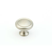 Schaub and Company - 711-15-25PACK - 2 Pack5 - Traditional Designs 1-1/4" Rimmed Round Mushroom Solid Brass Cabinet Knobs in Satin Nickel