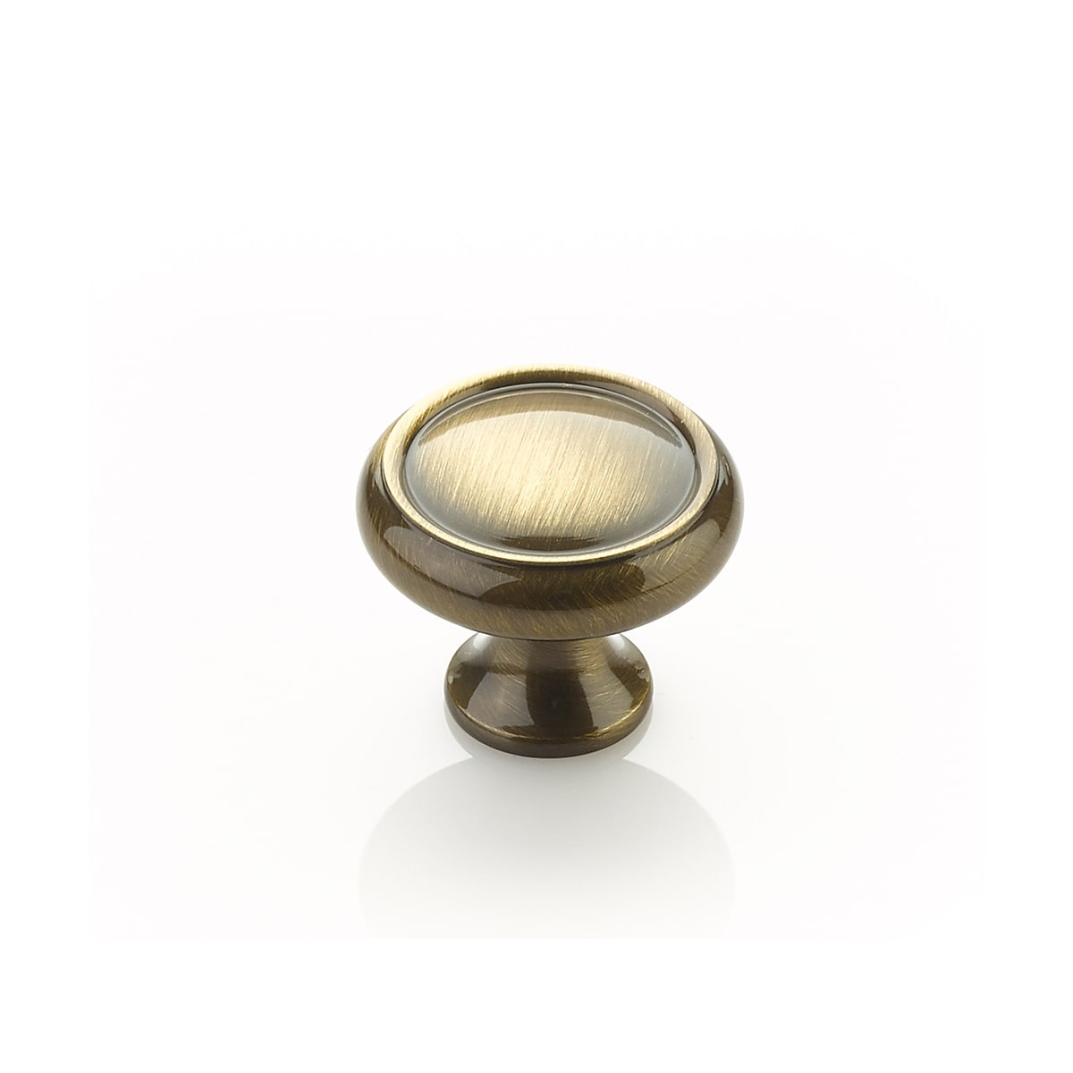 Schaub and Company - 711-AB-25PACK - 2 Pack5 - Traditional Designs 1-1/4" Rimmed Round Mushroom Solid Brass Cabinet Knobs in Antique Brass