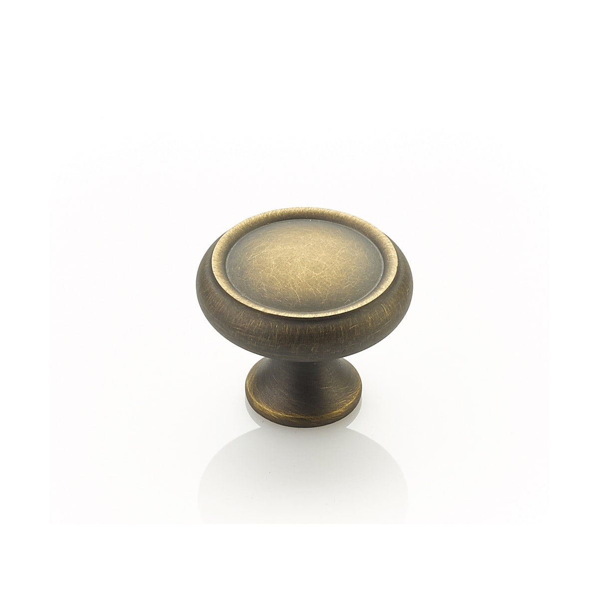Schaub and Company - 711-ALB-25PACK - 2 Pack5 - Traditional Designs 1-1/4" Rimmed Round Mushroom Solid Brass Cabinet Knobs in Antique Light Brass