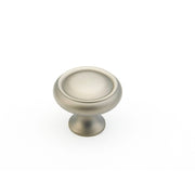 Schaub and Company - 711-AN-10PACK - Traditional Designs Pack of (10) - 1-1/4" Round Rimmed Mushroom Solid Brass Cabinet Knobs / Drawer Knobs in Antique Nickel