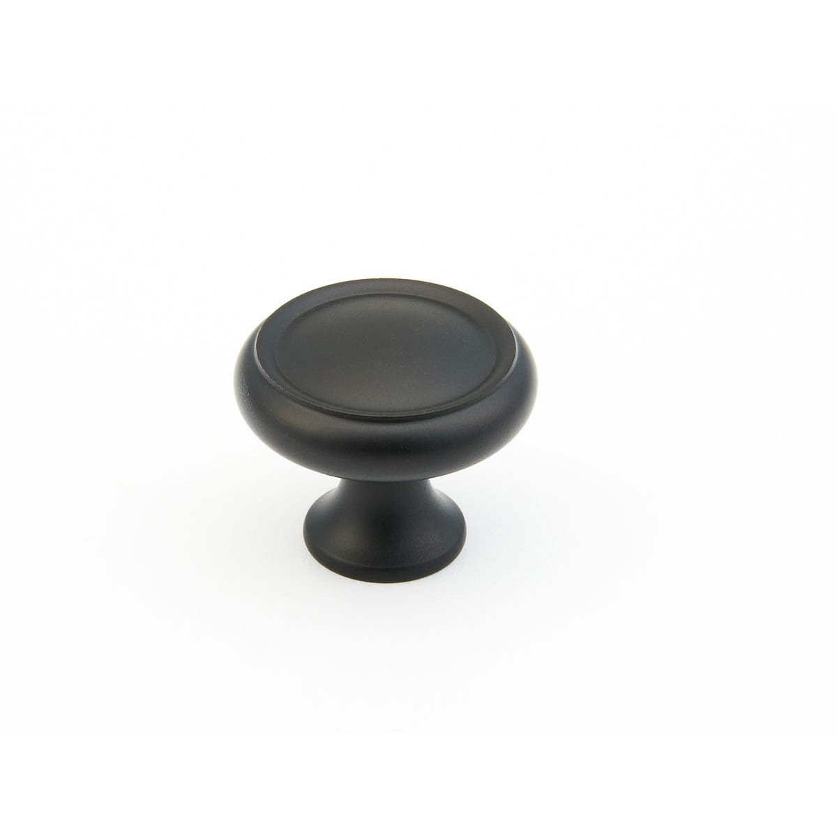 Schaub and Company - 711-FB-25PACK - 2 Pack5 - Traditional Designs 1-1/4" Rimmed Round Mushroom Solid Brass Cabinet Knobs in Flat Black
