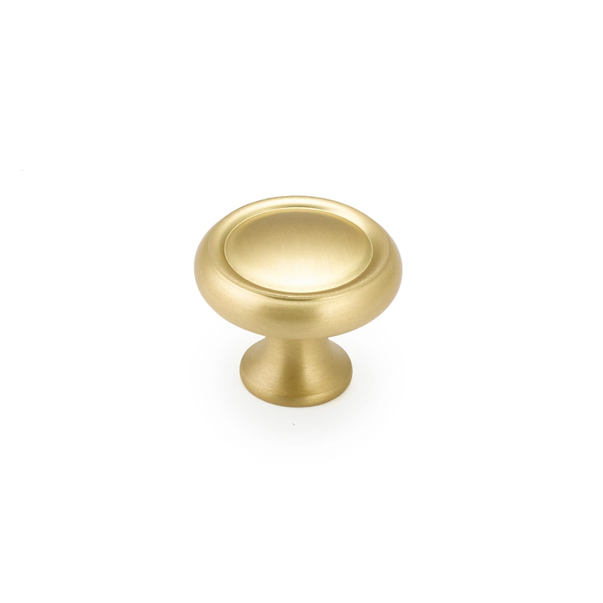 Baroque 1-1/4" Solid Brass Traditional Mushroom Ringed Cabinet Knob