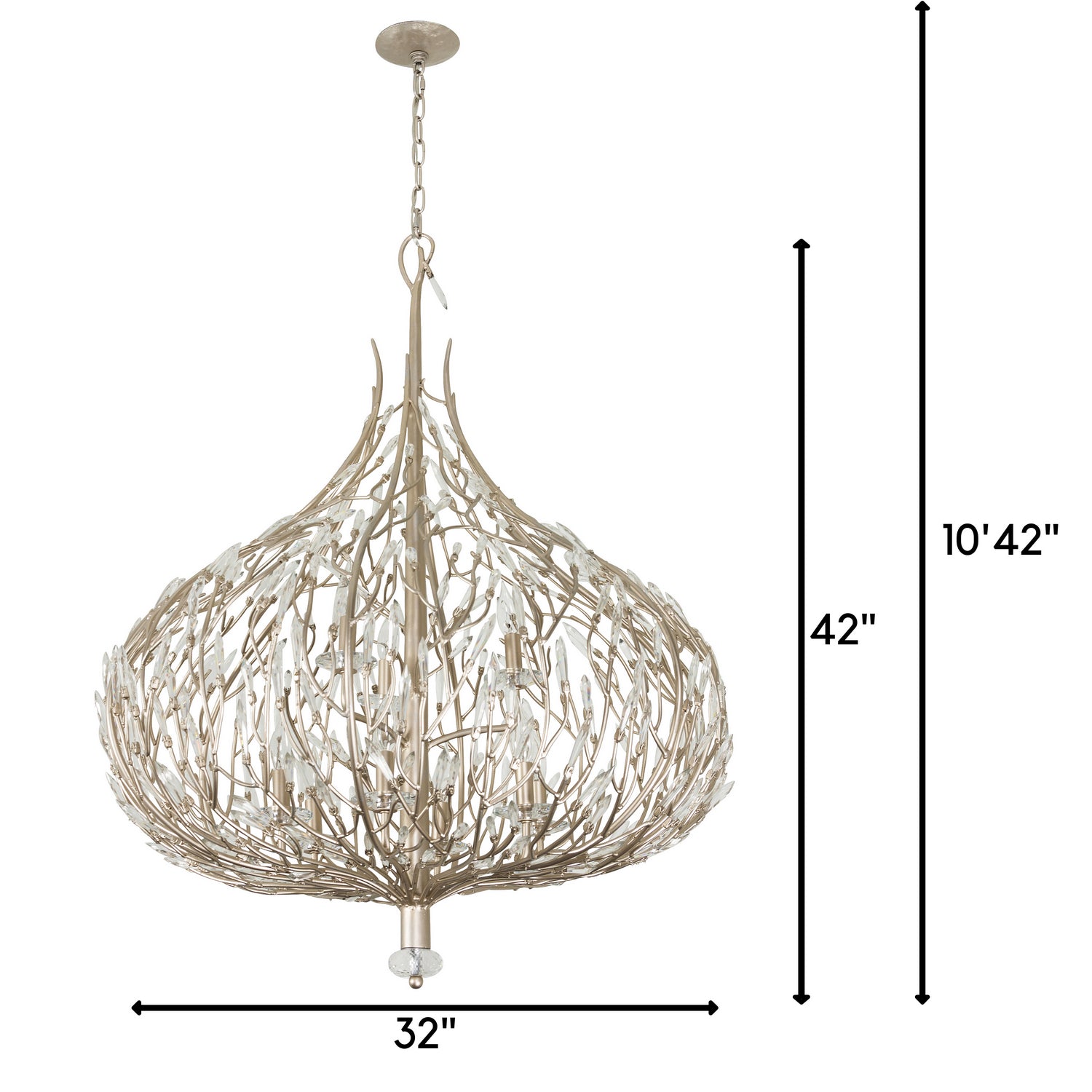 Varaluz - 271P09GD - Nine Light Pendant - Bask - Gold Dust
