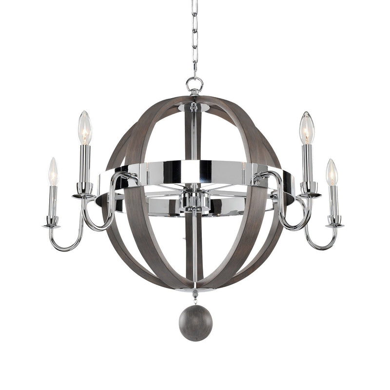 Kalco - 300481CH - Five Light Chandelier - Sharlow - Chrome