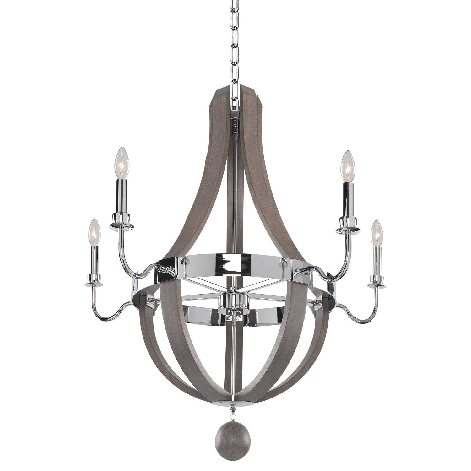 Kalco - 300482CH - Five Light Chandelier - Sharlow - Chrome