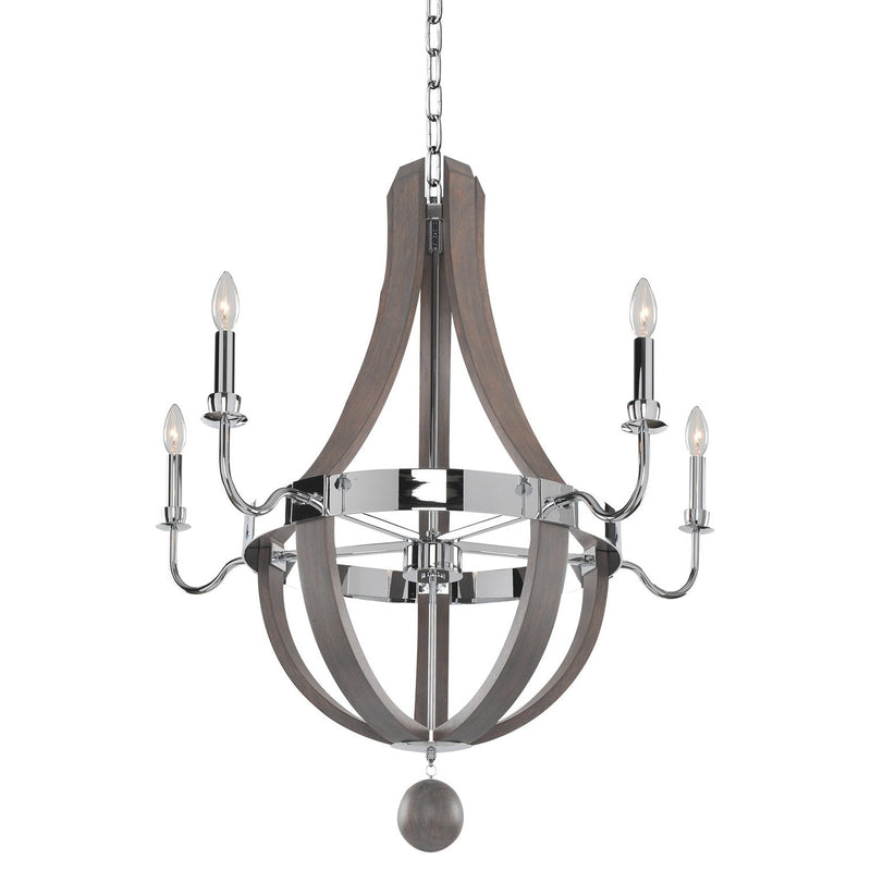 Kalco - 300482CH - Five Light Chandelier - Sharlow - Chrome