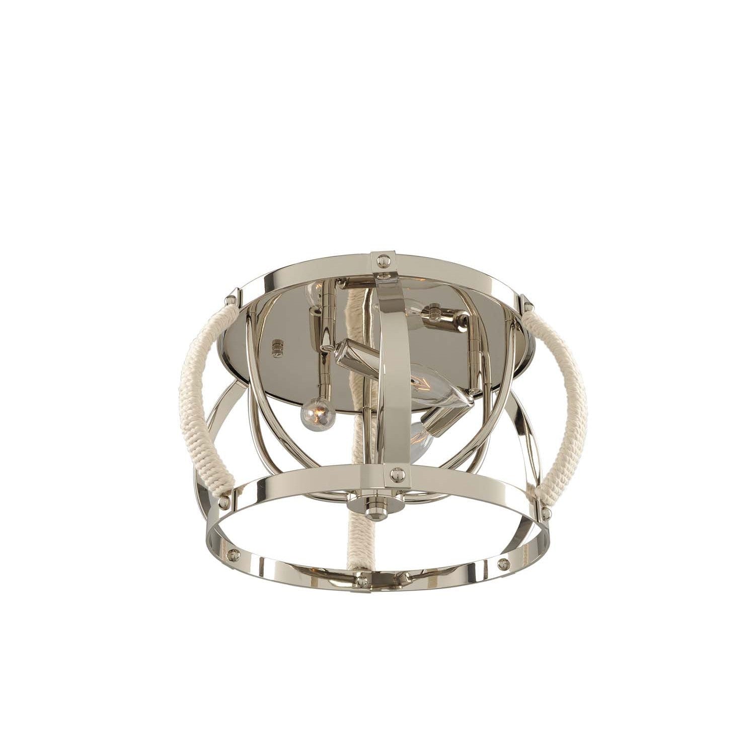 Kalco - 312540PN - Three Light Flush Mount - Bradbury - Polished Nickel