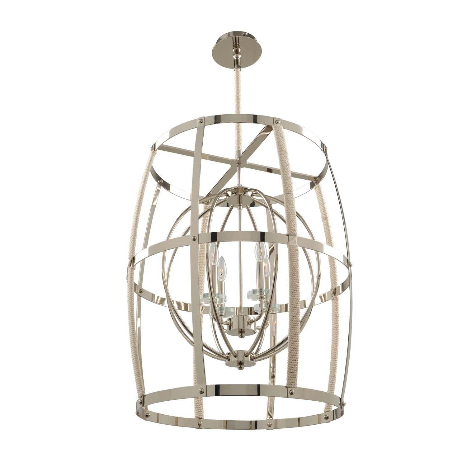 Kalco - 312552PN - Four Light Pendant - Bradbury - Polished Nickel
