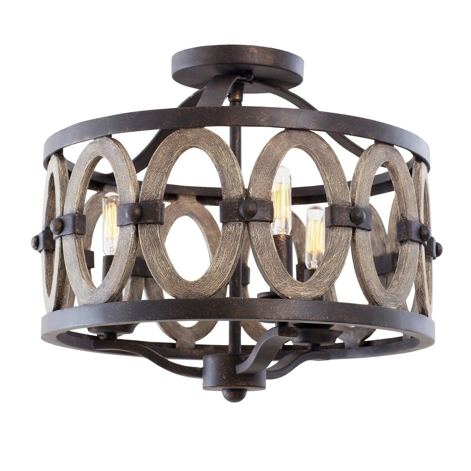 Kalco - 500241FG - Three Light Flush Mount - Belmont - Florence Gold