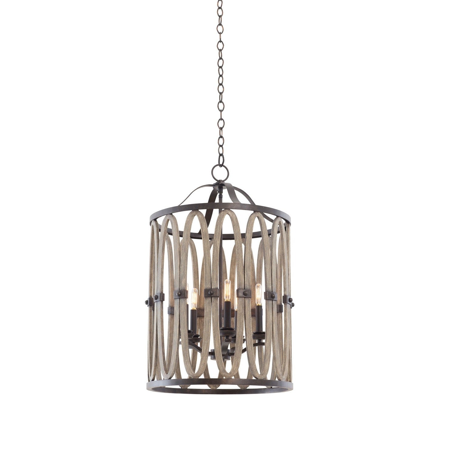 Kalco - 500252FG - Five Light Foyer Pendant - Belmont - Florence Gold