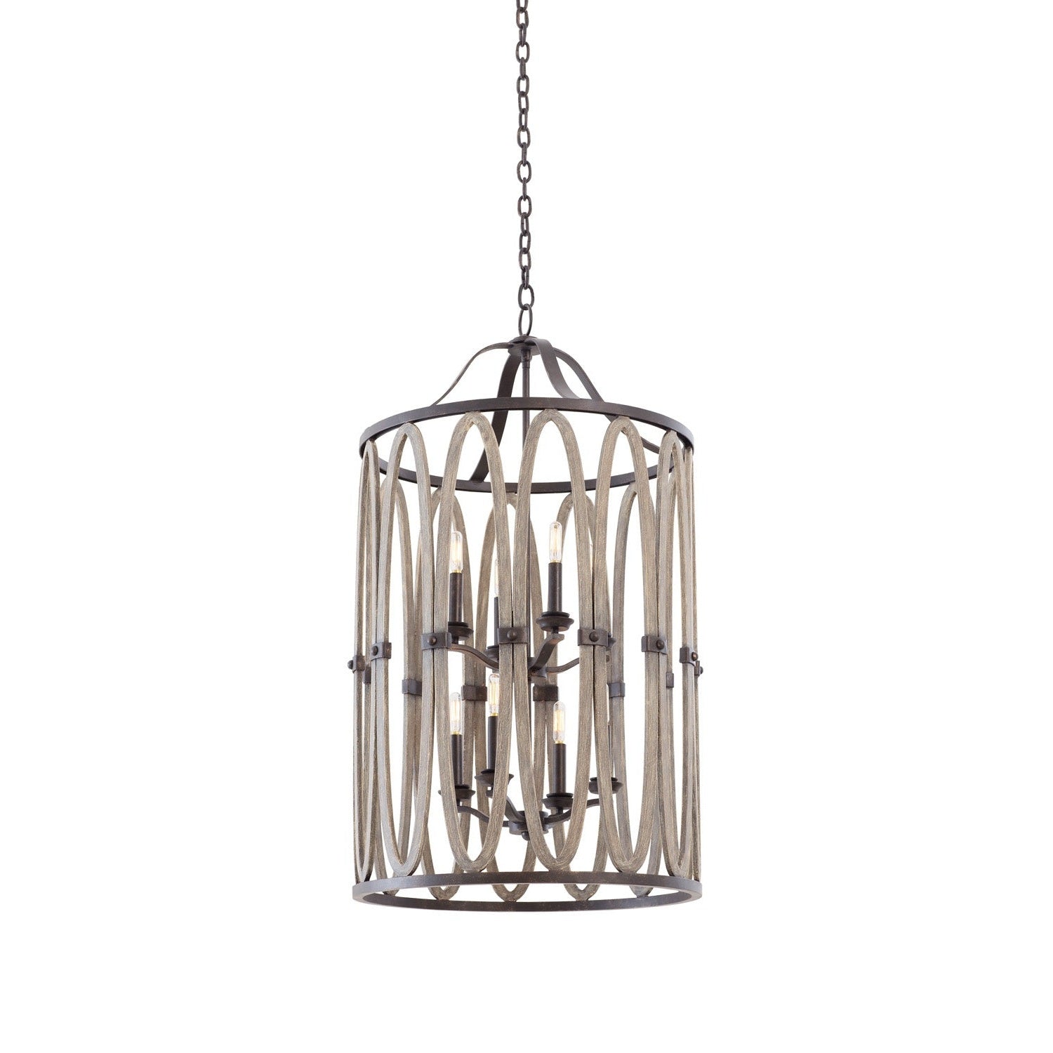 Kalco - 500253FG - Eight Light Foyer Pendant - Belmont - Florence Gold