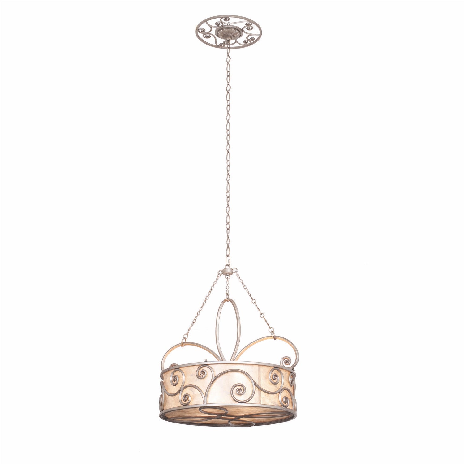 Kalco - 5415SV - Four Light Pendant - Windsor - Aged Silver