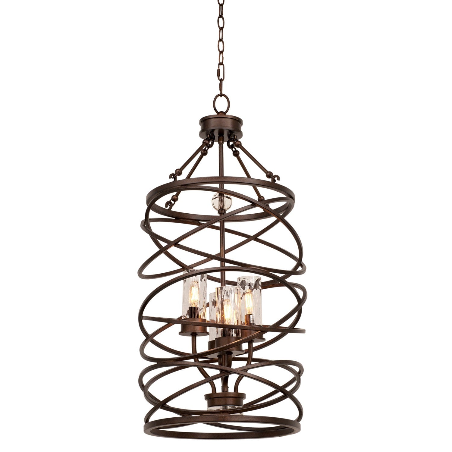 Kalco - 6607EZ - Four Light Foyer Pendant - Eternity - Etruscan Bronze