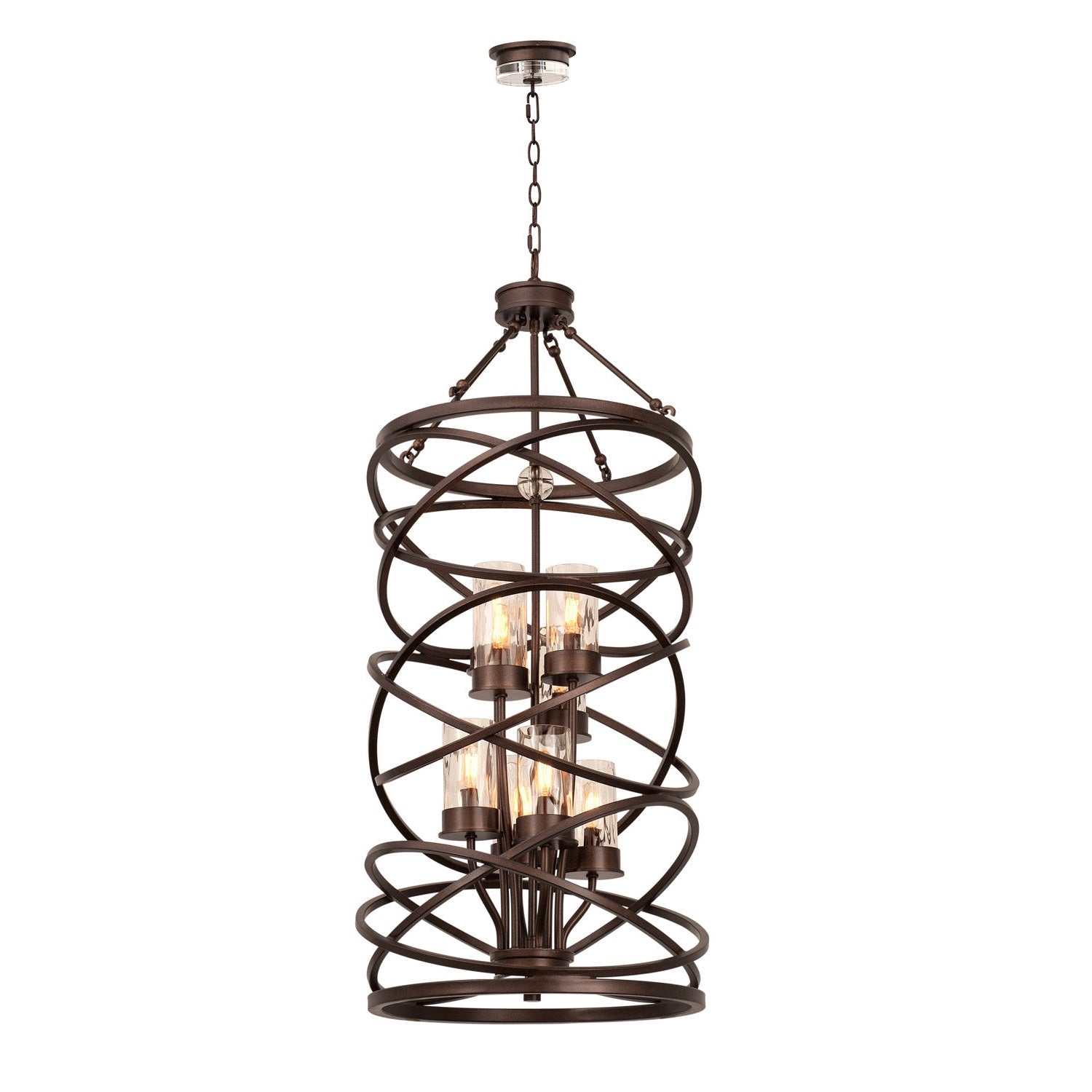 Kalco - 6608EZ - Eight Light Foyer Pendant - Eternity - Etruscan Bronze