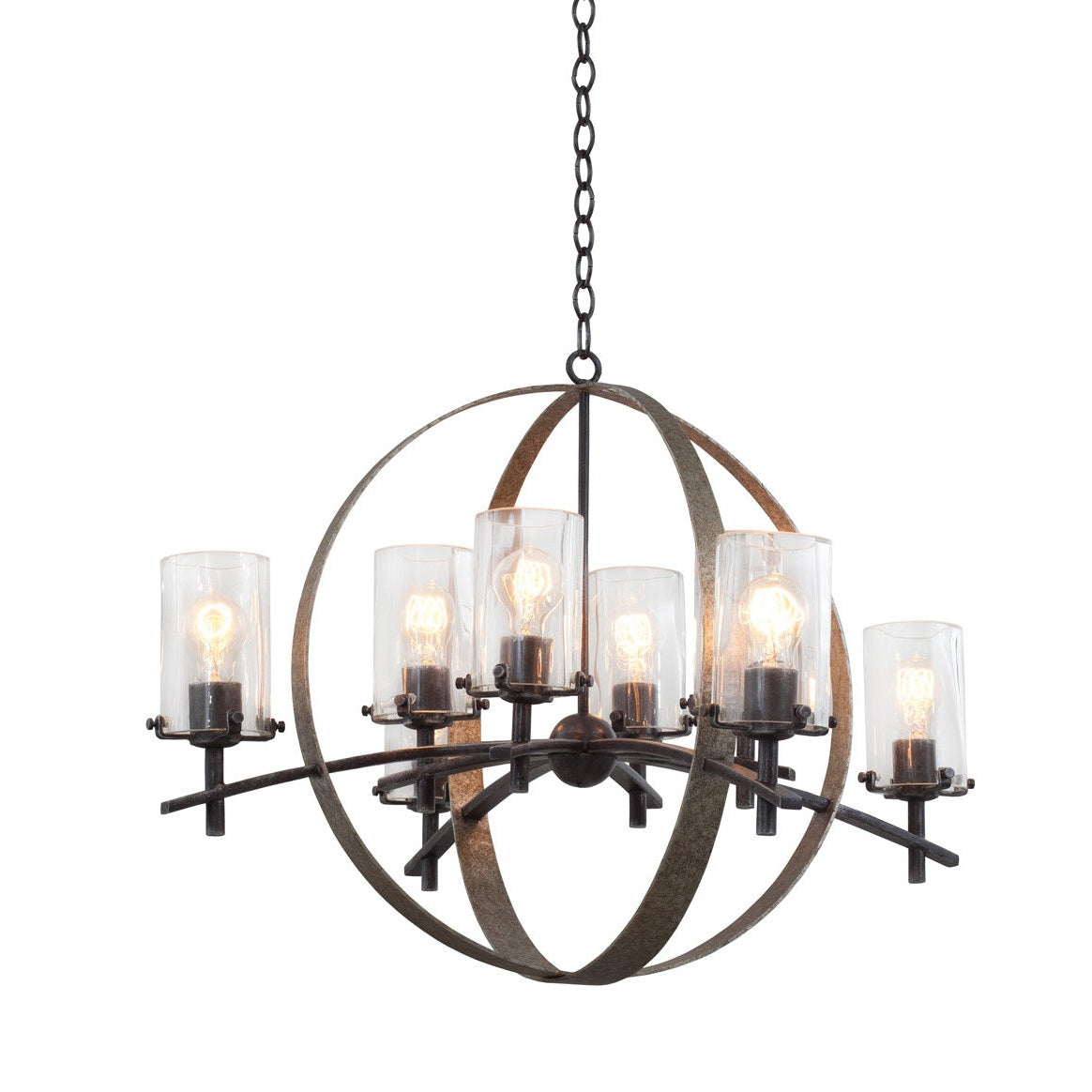Kalco - 7098VI - Eight Light Chandelier - Irvine - Vintage Iron