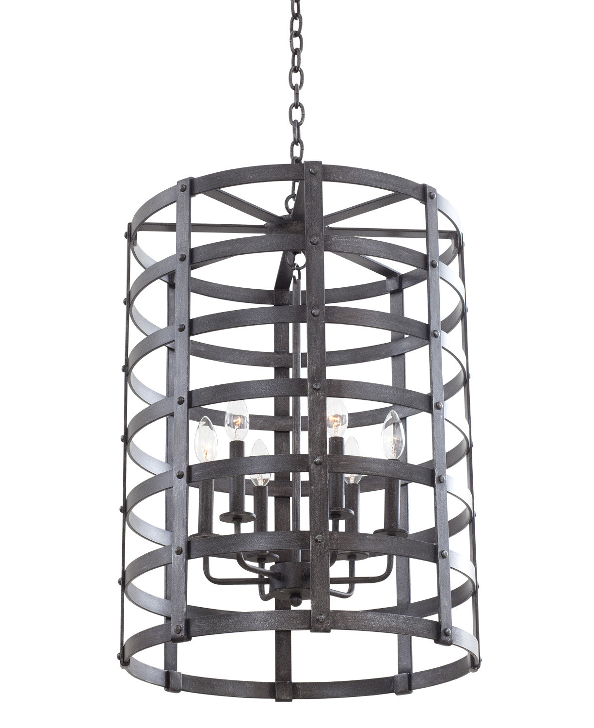 Kalco - 7404VI - Six Light Lantern - Townsend - Vintage Iron