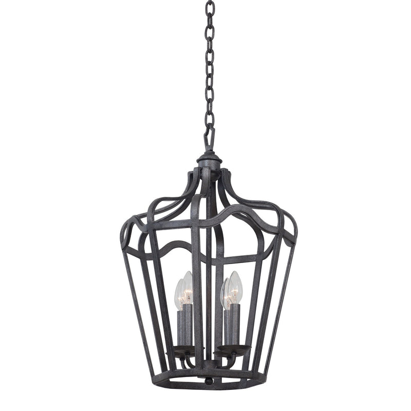 Kalco - 7414CL - Four Light Hanging Lantern - Livingston - Charcoal