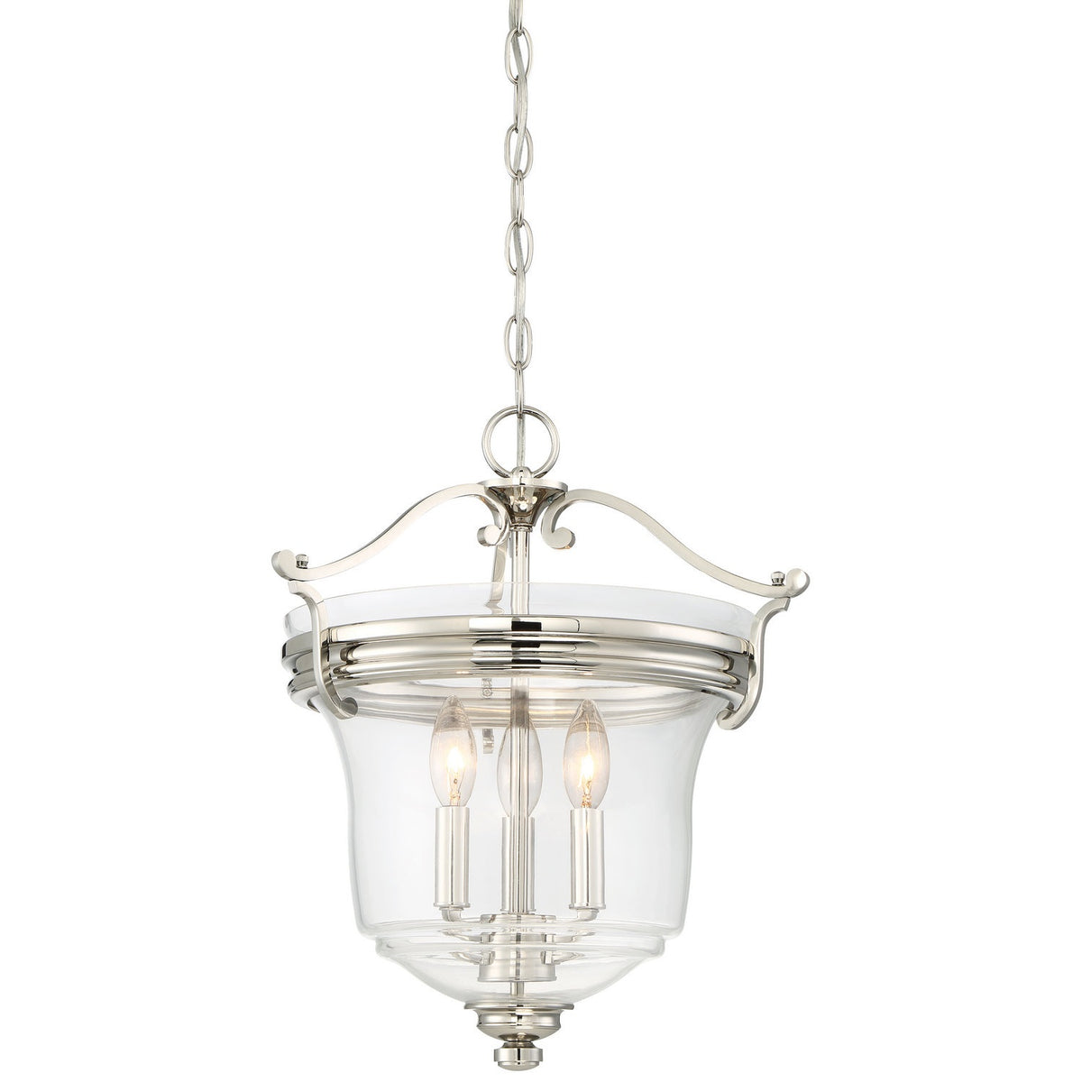 Minka-Lavery - 3297-613 - Three Light Pendant (Convertible To Semi Flush) - Audrey'S Point - Polished Nickel
