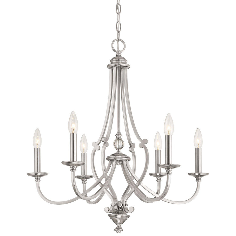 Minka-Lavery - 3336-84 - Six Light Chandelier - Savannah Row - Brushed Nickel