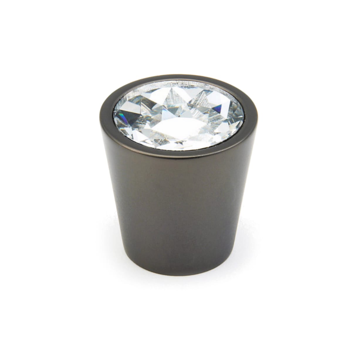 Schaub and Company - 72-C-BZ - Stargaze 1-1/16" Contemporary Luxury Cone Mini Solid Brass Cabinet Knob with Glass Crystal Accent in Bronze with Clear Crystal