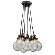 Artcraft - AC10485 - Five Light Chandelier - Edison - Matte Black & Vintage Brass
