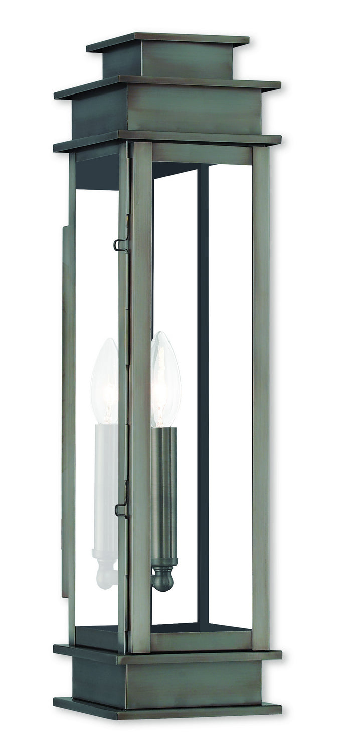 Livex Lighting - 20207-29 - One Light Outdoor Wall Lantern - Princeton - Vintage Pewter w/ Polished Chrome Stainless Steel