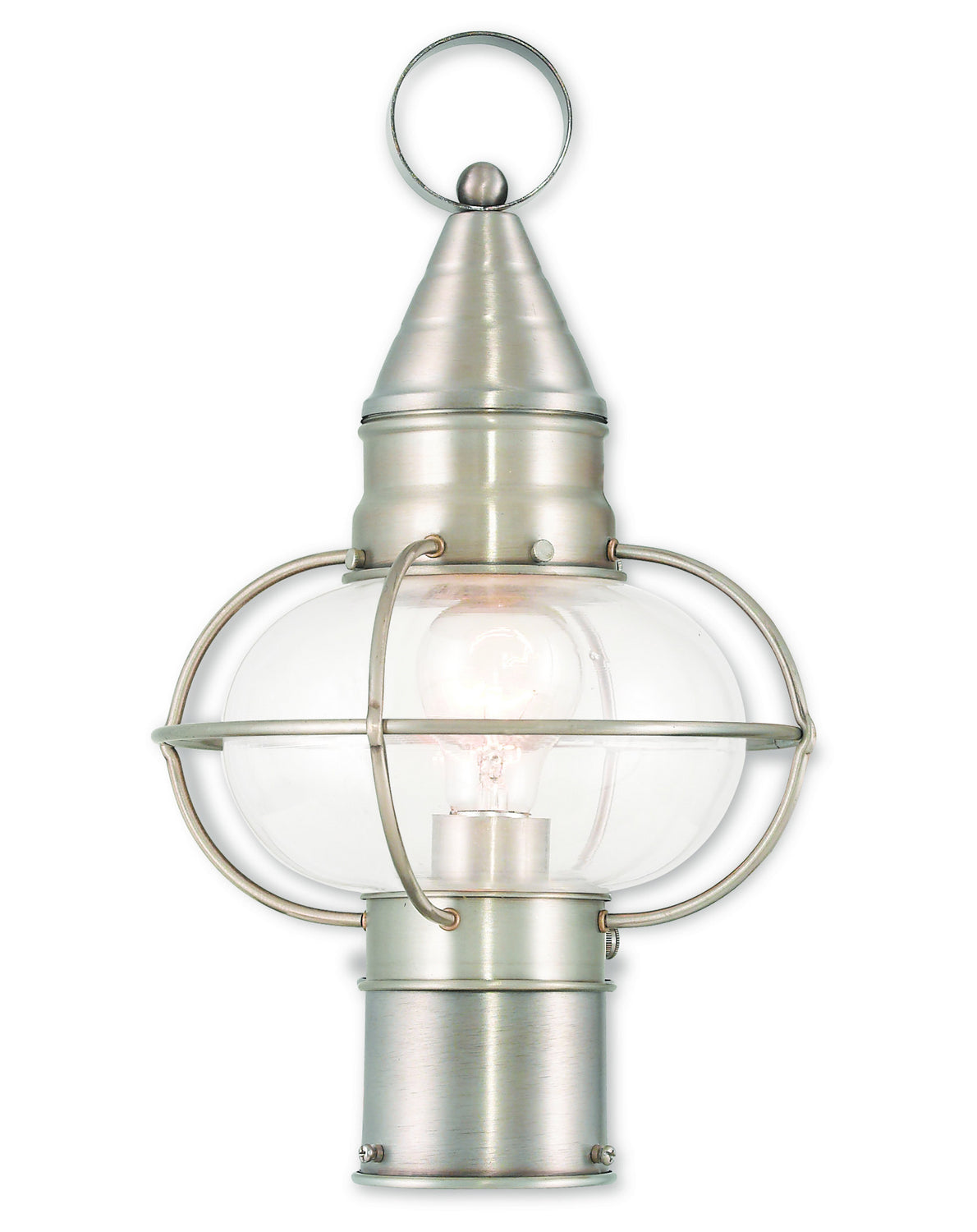 Livex Lighting - 26902-91 - One Light Outdoor Post-Top Lanterm - Newburyport - Brushed Nickel
