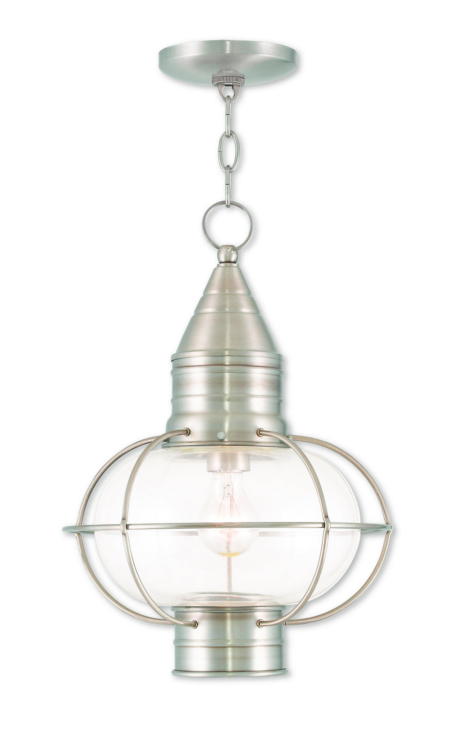 Livex Lighting - 26906-91 - One Light Outdoor Pendant - Newburyport - Brushed Nickel