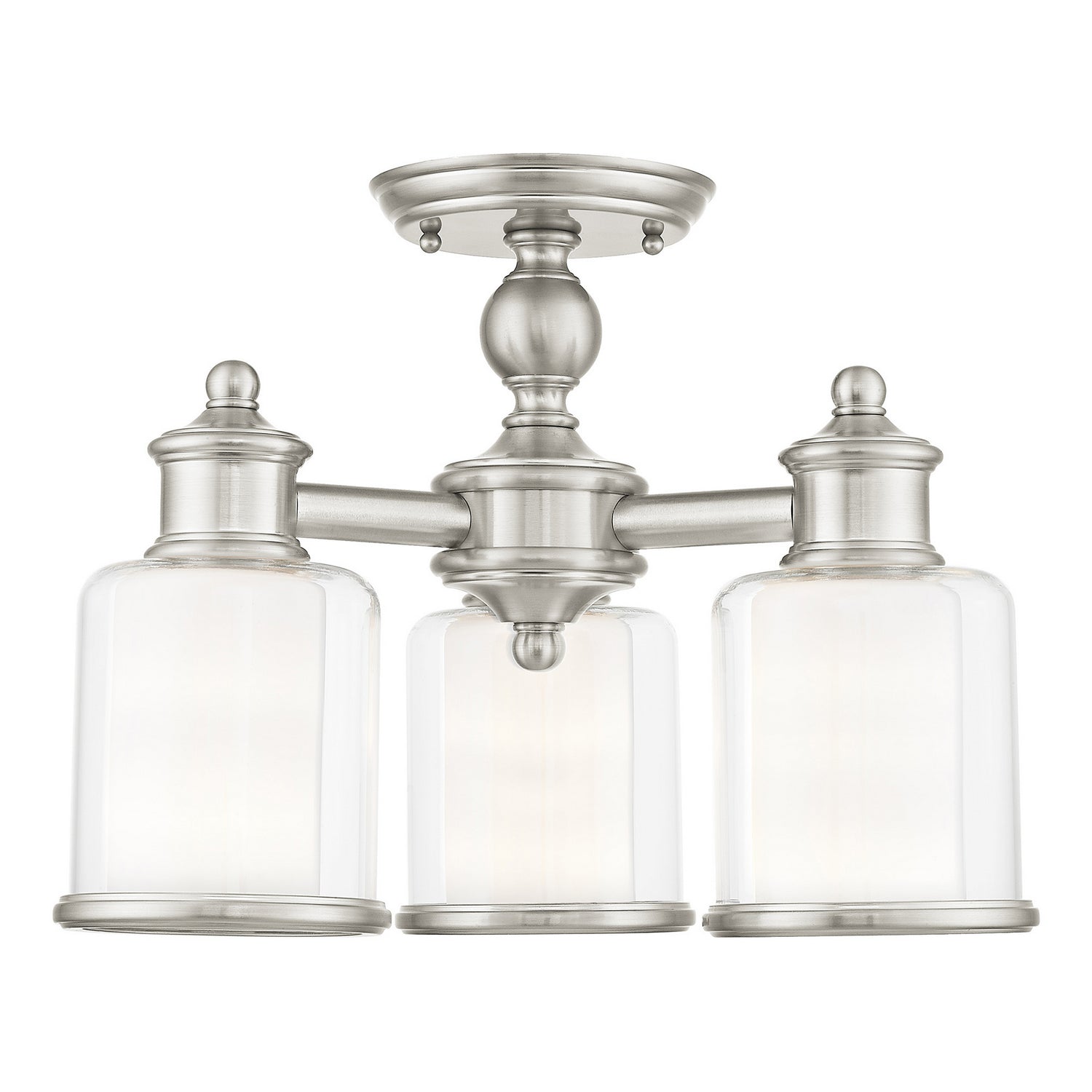 Livex Lighting - 40203-91 - Three Light Mini Chandelier/Ceiling Mount - Middlebush - Brushed Nickel