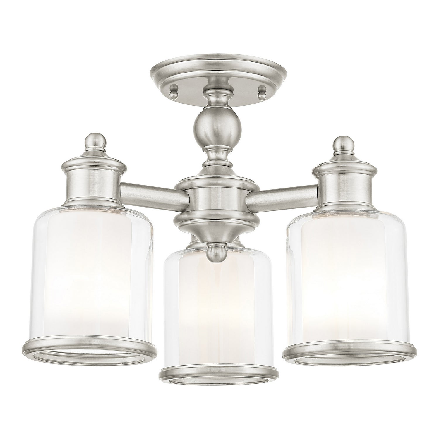 Livex Lighting - 40203-91 - Three Light Mini Chandelier/Ceiling Mount - Middlebush - Brushed Nickel