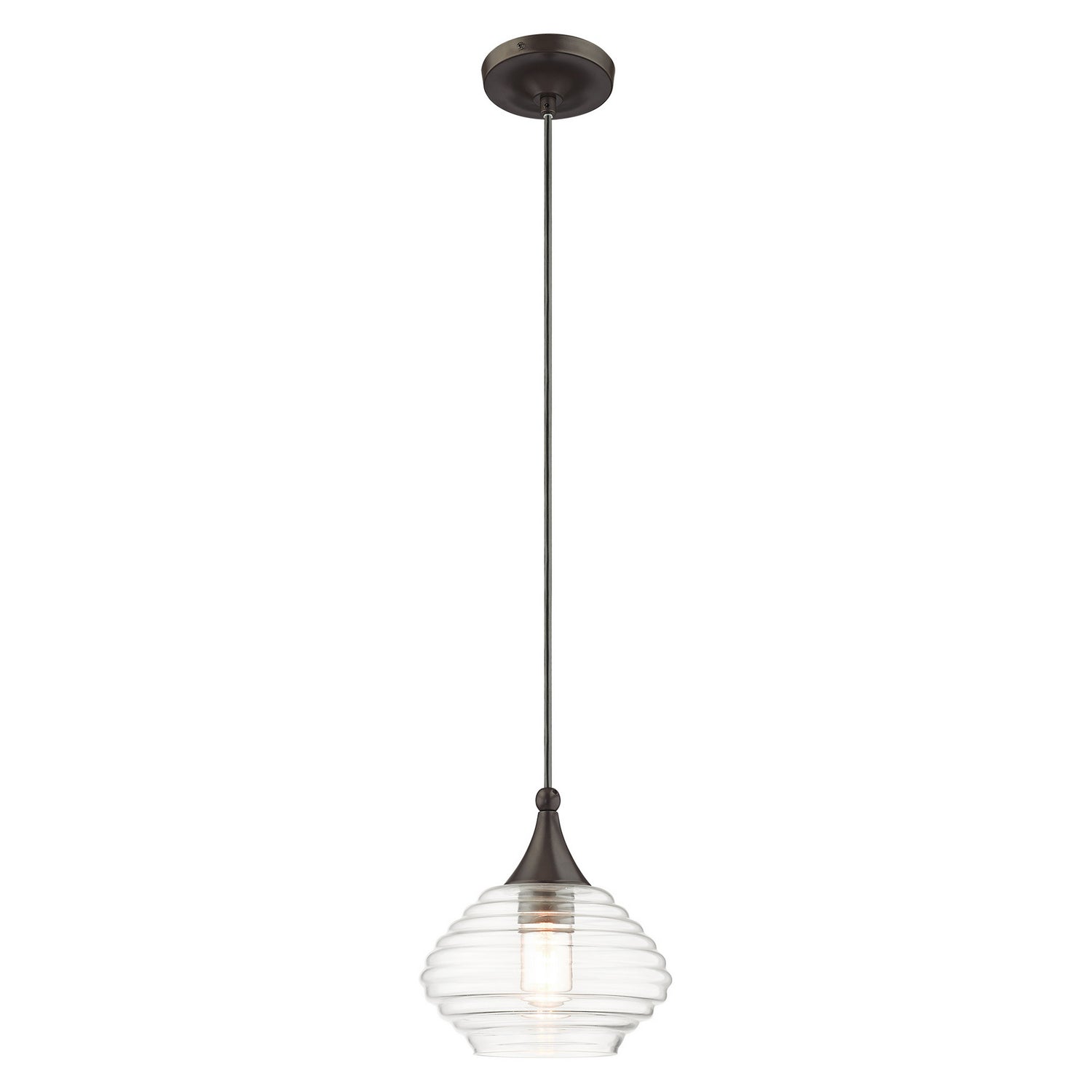Livex Lighting - 40610-92 - One Light Mini Pendant - Hand Blown Art Glass Mini Pendants - English Bronze