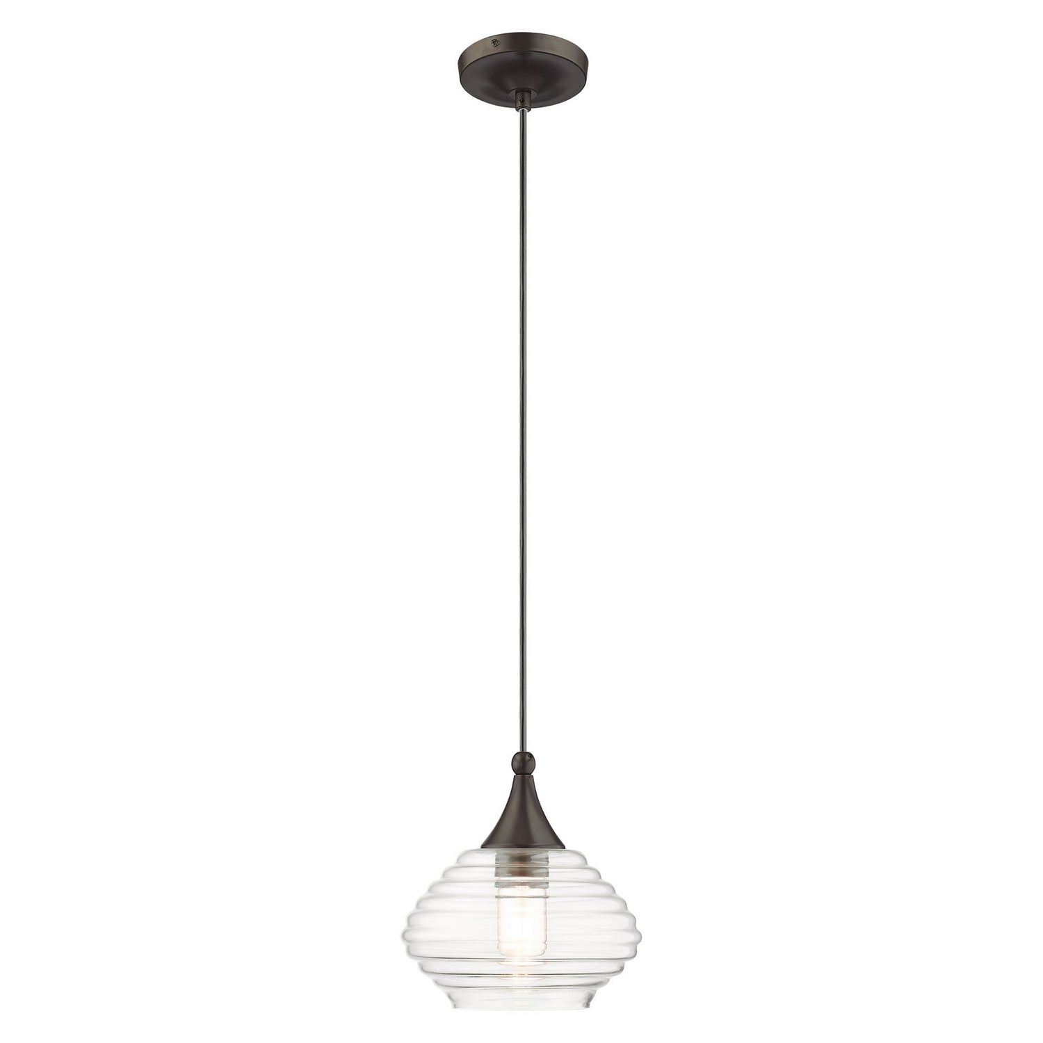 Livex Lighting - 40610-92 - One Light Mini Pendant - Hand Blown Art Glass Mini Pendants - English Bronze