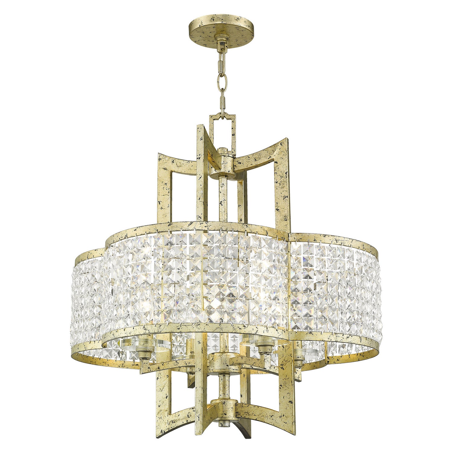 Livex Lighting - 50575-28 - Four Light Chandelier - Grammercy - Hand Applied Winter Gold