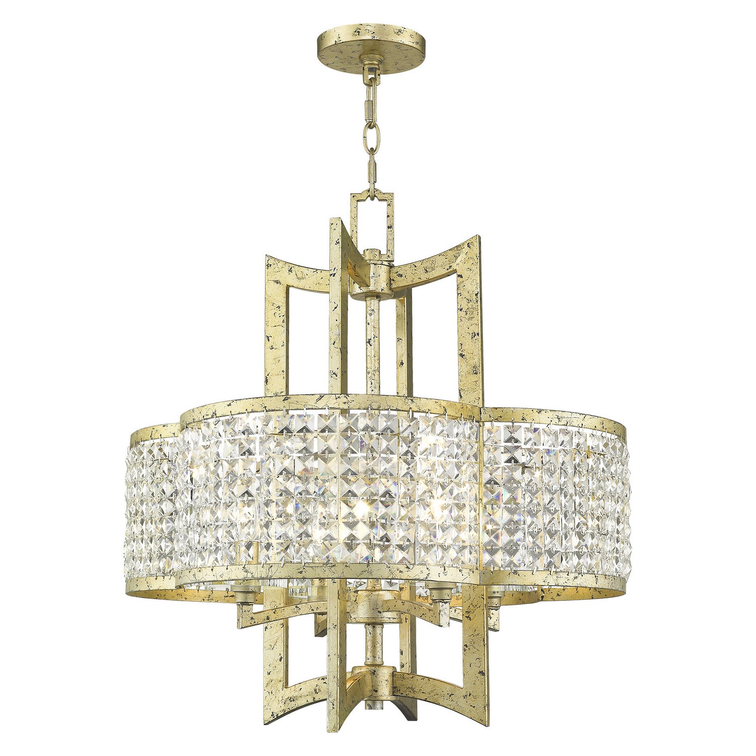 Livex Lighting - 50575-28 - Four Light Chandelier - Grammercy - Hand Applied Winter Gold
