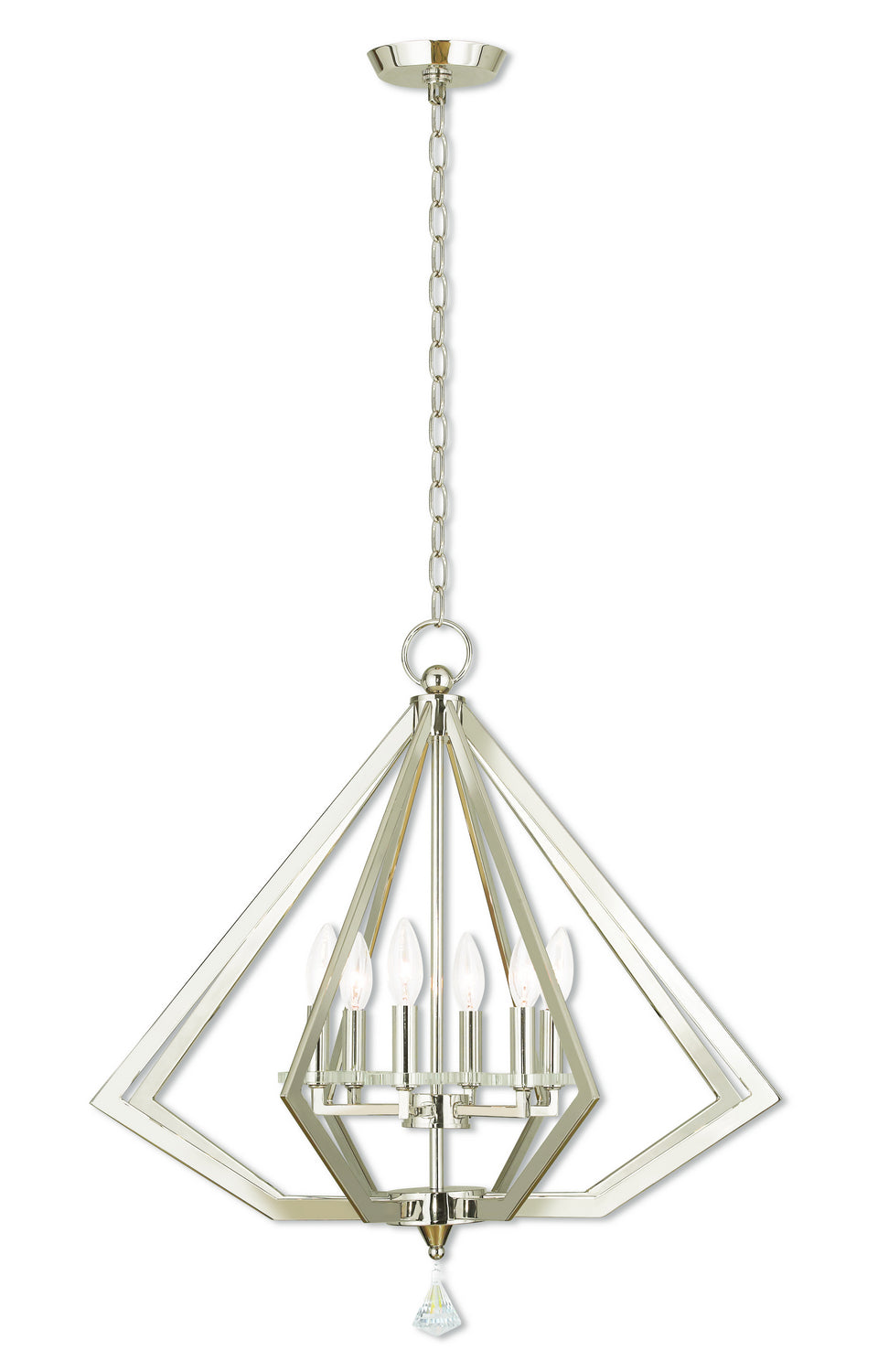Livex Lighting - 50666-35 - Six Light Chandelier - Diamond - Polished Nickel