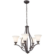 Minka-Lavery - 3285-589 - Five Light Chandelier - Shadowglen - Lathan Bronze With Gold Highli