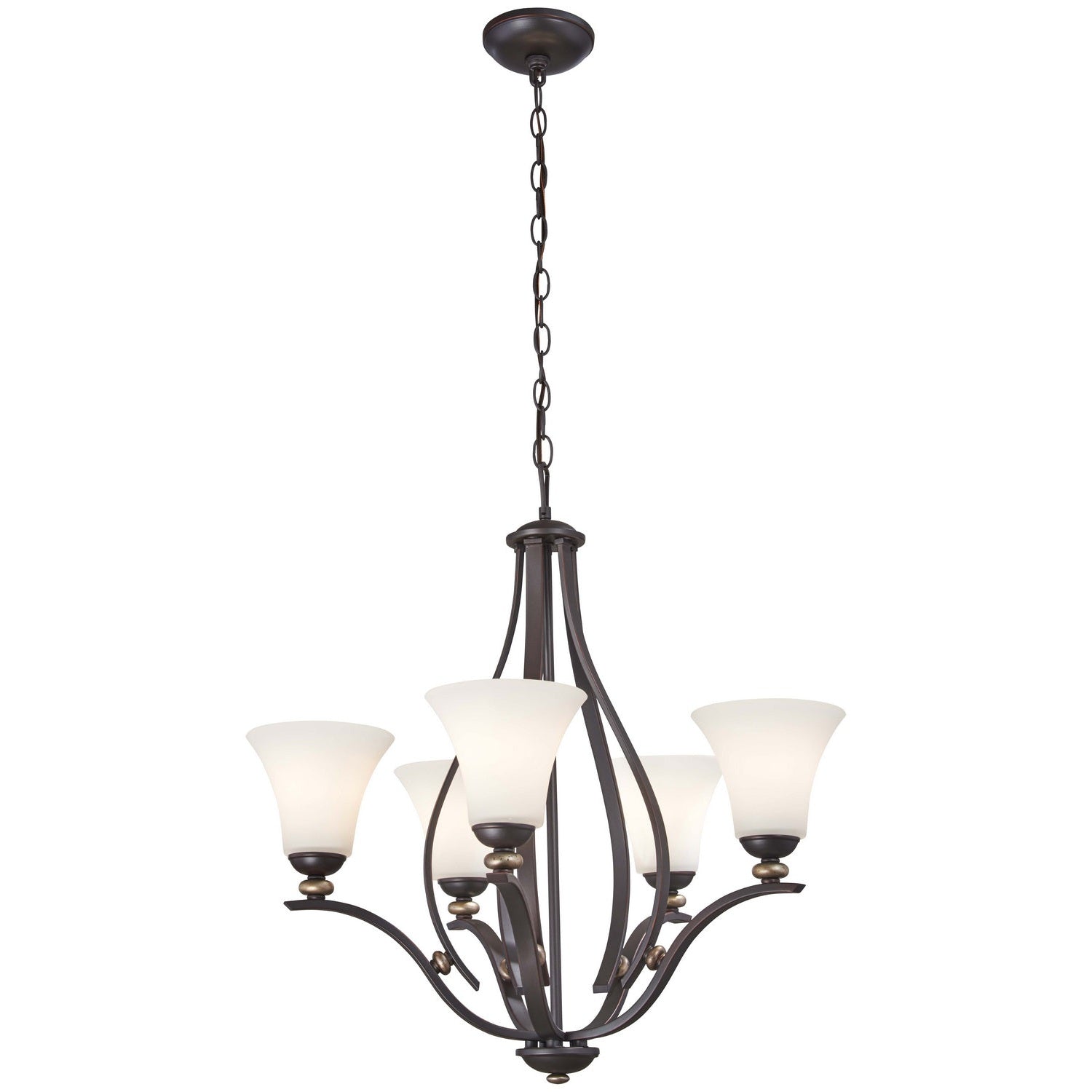 Minka-Lavery - 3285-589 - Five Light Chandelier - Shadowglen - Lathan Bronze With Gold Highli