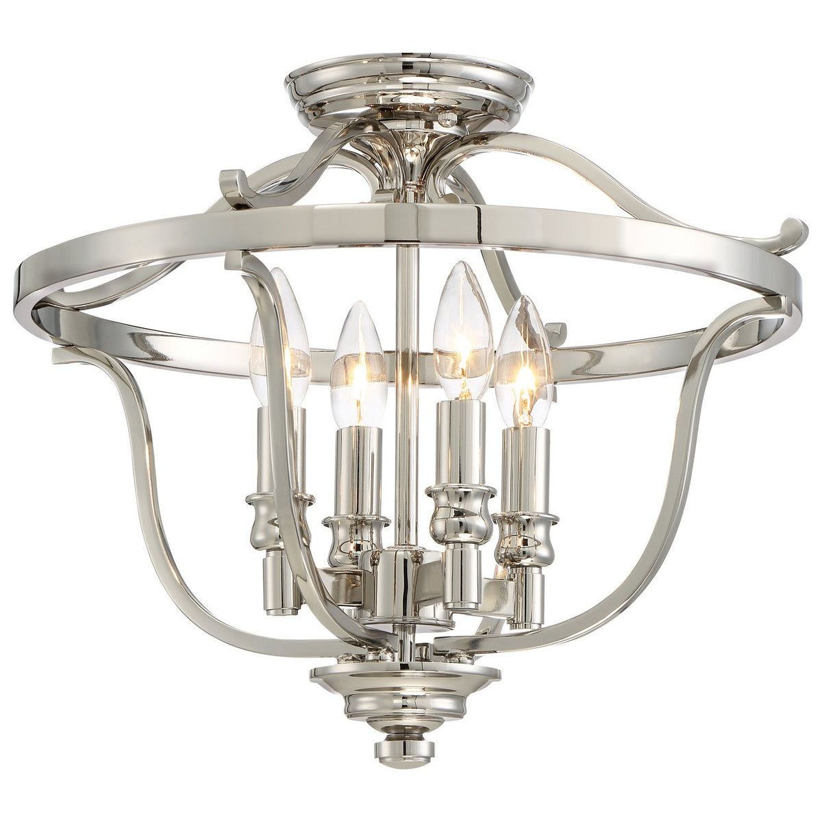 Minka-Lavery - 3296-613 - Four Light Semi Flush Mount - Audrey'S Point - Polished Nickel