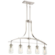 Minka-Lavery - 3306-84 - Five Light Island Pendant - Poleis - Brushed Nickel