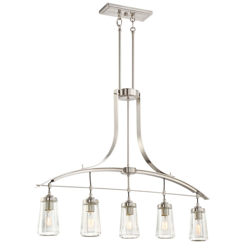 Minka-Lavery - 3306-84 - Five Light Island Pendant - Poleis - Brushed Nickel