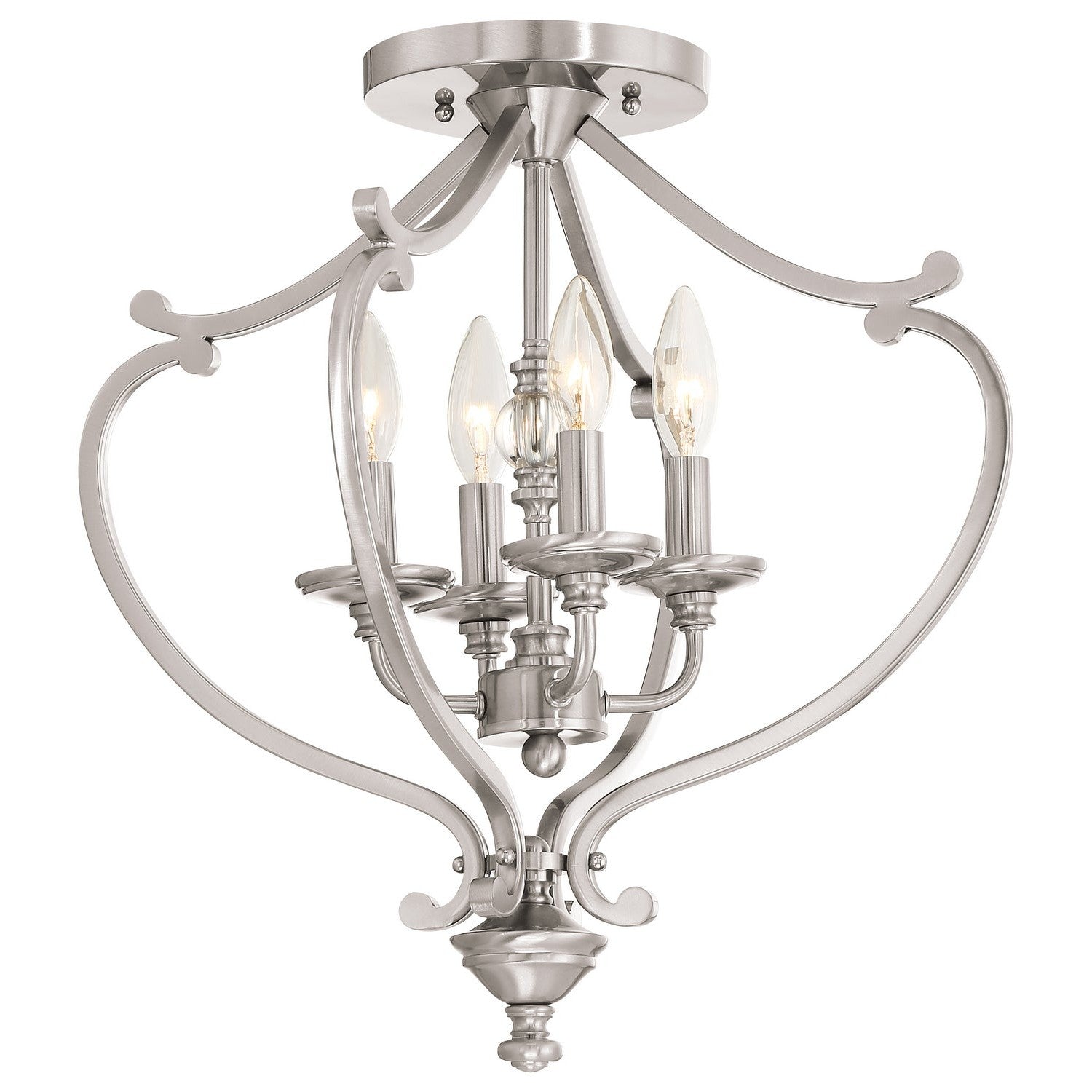 Minka-Lavery - 3332-84 - Four Light Semi Flush Mount(Convertible) - Savannah Row - Brushed Nickel