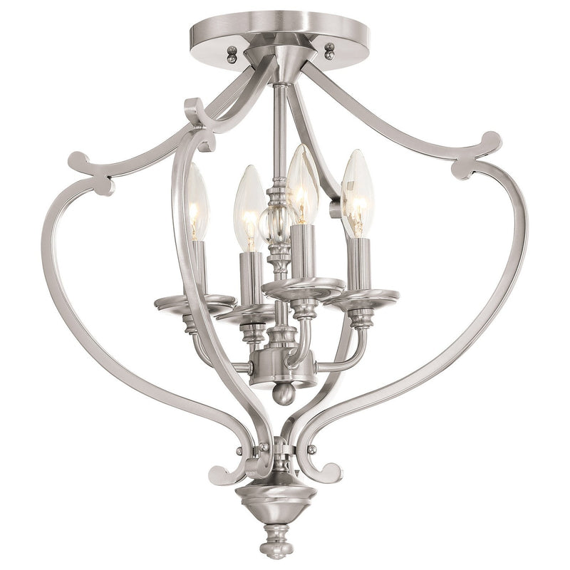Minka-Lavery - 3332-84 - Four Light Semi Flush Mount(Convertible) - Savannah Row - Brushed Nickel