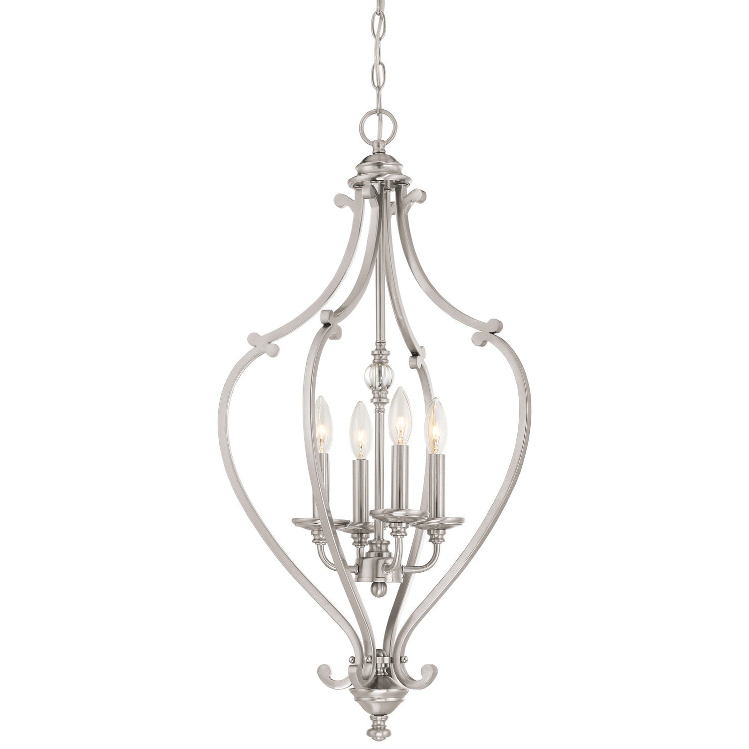 Minka-Lavery - 3333-84 - Four Light Chandelier - Savannah Row - Brushed Nickel