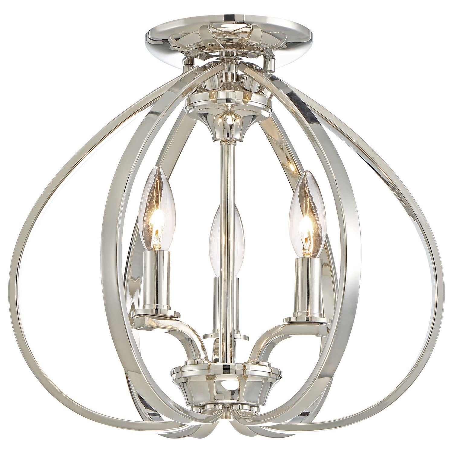 Minka-Lavery - 4983-613 - Three Light Semi Flush Mount - Tilbury - Polished Nickel