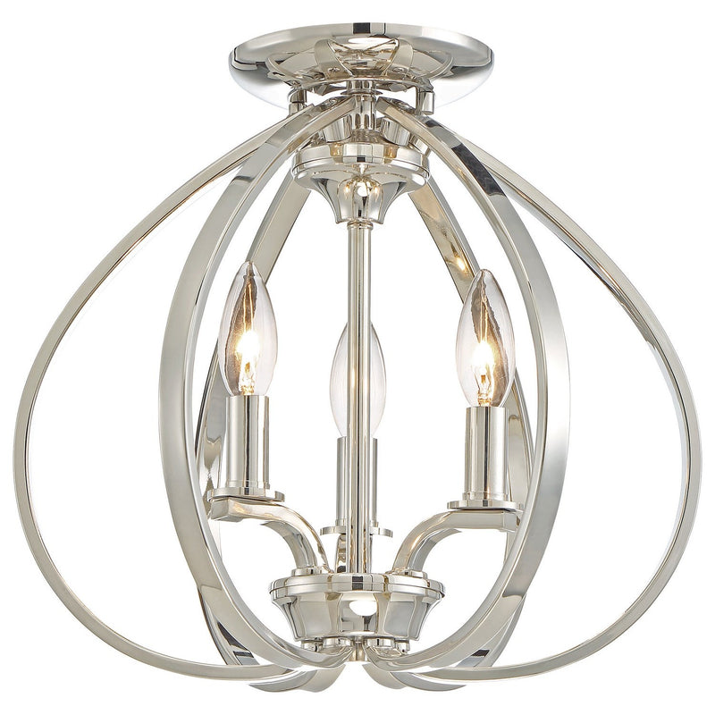 Minka-Lavery - 4983-613 - Three Light Semi Flush Mount - Tilbury - Polished Nickel