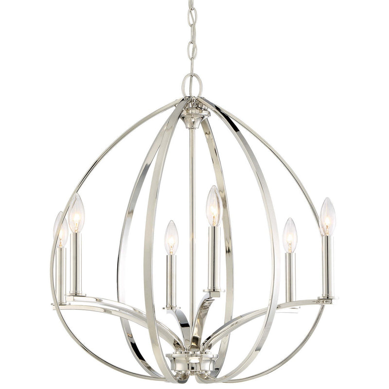 Minka-Lavery - 4986-613 - Six Light Chandelier - Tilbury - Polished Nickel