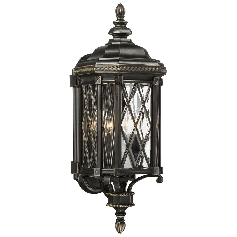 Minka-Lavery - 9321-585 - Four Light Outdoor Wall Mount - Bexley Manor - Coal W/Gold Highlights