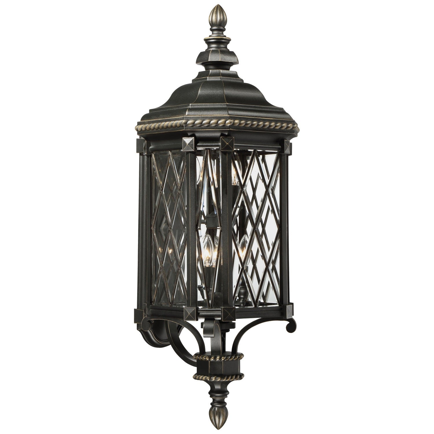 Minka-Lavery - 9323-585 - Six Light Outdoor Wall Mount - Bexley Manor - Coal W/Gold Highlights